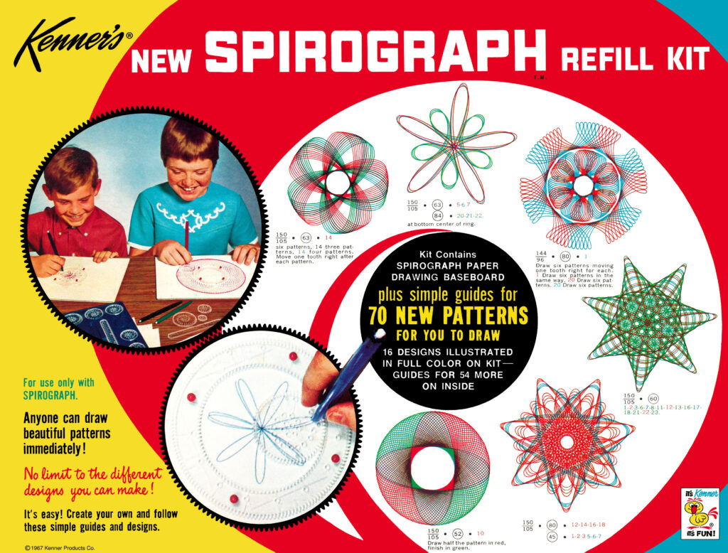 Front cover of Spirograph Refil Kit No. 402, published 1967.
